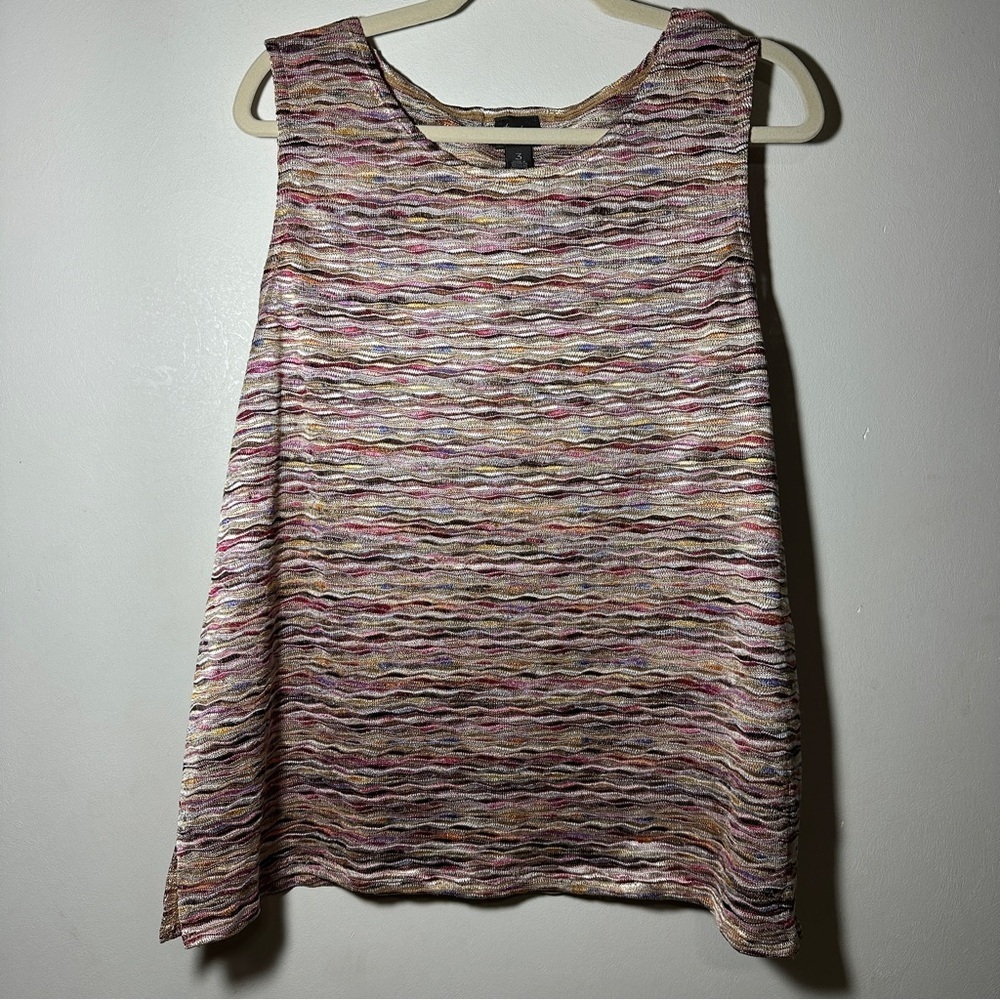 Chico’s Travelers Sleeveless 3D Knit Colorful Women's Tank Top Size 3 (XL)